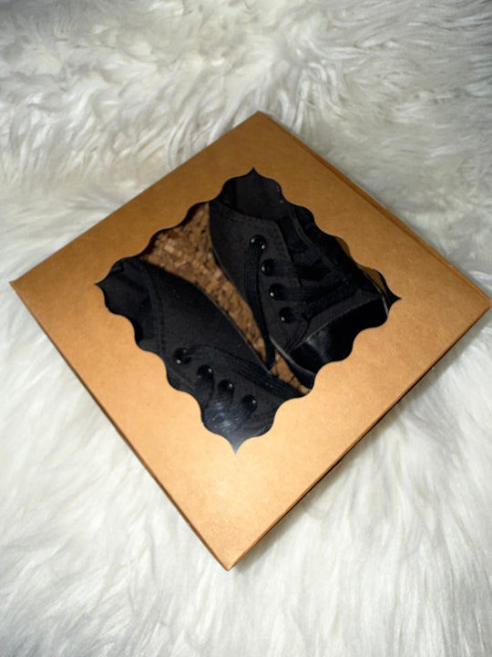Load image into Gallery viewer, Black Unisex Baby Boys Girls Shoes, Newborn Infant Non-Slip Canvas Denim High Top Sneakers, Toddler First Walkers Shoes