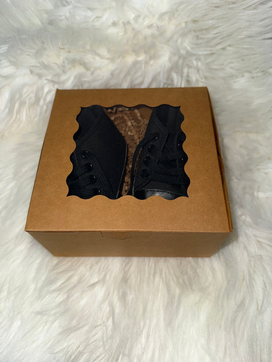Load image into Gallery viewer, Black Unisex Baby Boys Girls Shoes, Newborn Infant Non-Slip Canvas Denim High Top Sneakers, Toddler First Walkers Shoes