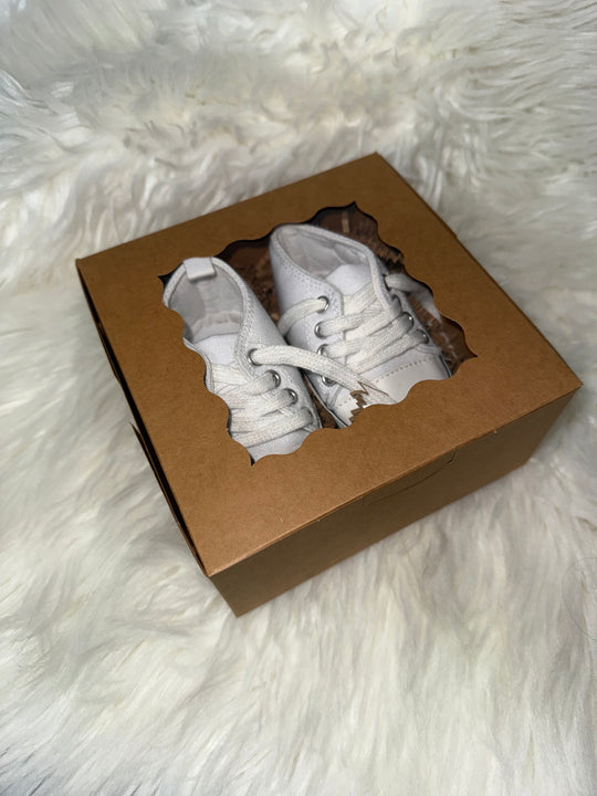 Load image into Gallery viewer, White Unisex Baby Boys Girls Shoes, Newborn Infant Non-Slip Canvas Denim High Top Sneakers, Toddler First Walkers Shoes