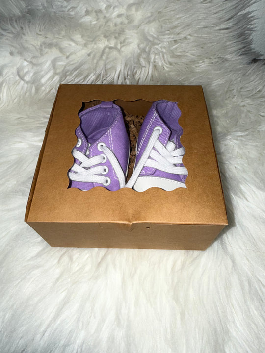 Load image into Gallery viewer, Purple Baby Girls Shoes, Newborn Infant Non-Slip Canvas Denim High Top Sneakers, Toddler First Walkers Shoes