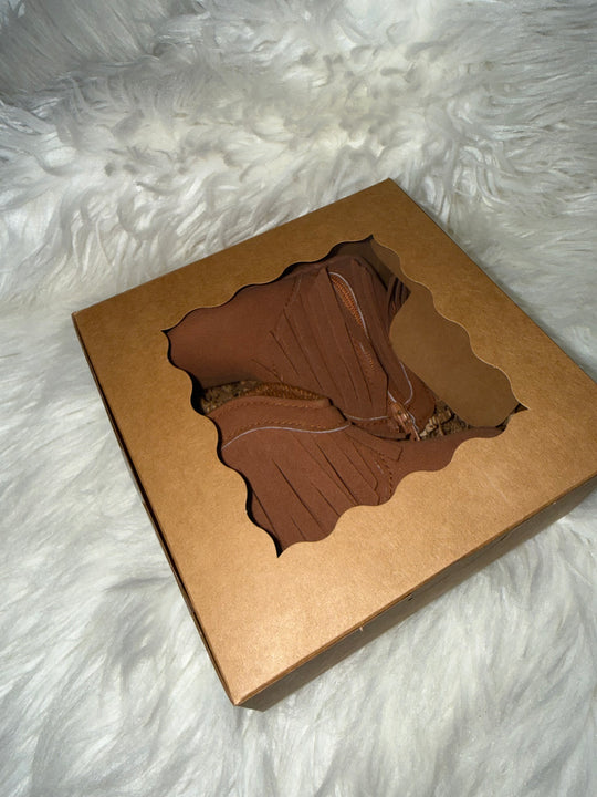 Load image into Gallery viewer, Camel Brown Fringe Infant Cowboy Boots | Baby Girls Cowboy Tassel Boots Side Zipper Moccasins Soft Bottom Non-Slip Toddler Shoe