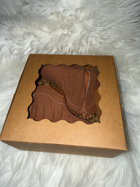 Load image into Gallery viewer, Camel Brown Fringe Infant Cowboy Boots | Baby Girls Cowboy Tassel Boots Side Zipper Moccasins Soft Bottom Non-Slip Toddler Shoe