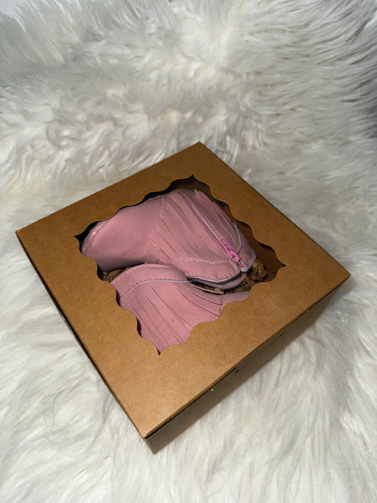 Load image into Gallery viewer, Light Pink Fringe Infant Cowboy Boots | Baby Girls Cowboy Tassel Boots Side Zipper Moccasins Soft Bottom Non-Slip Toddler Shoe