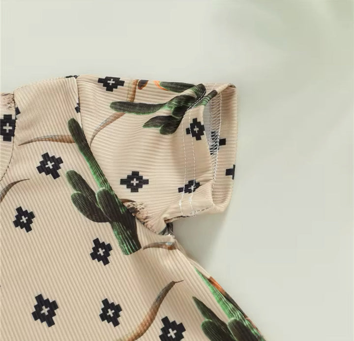 Load image into Gallery viewer, Cactus &amp; Cows Western Bodysuit Romper | Baby Boy Clothes | Western Shirt |