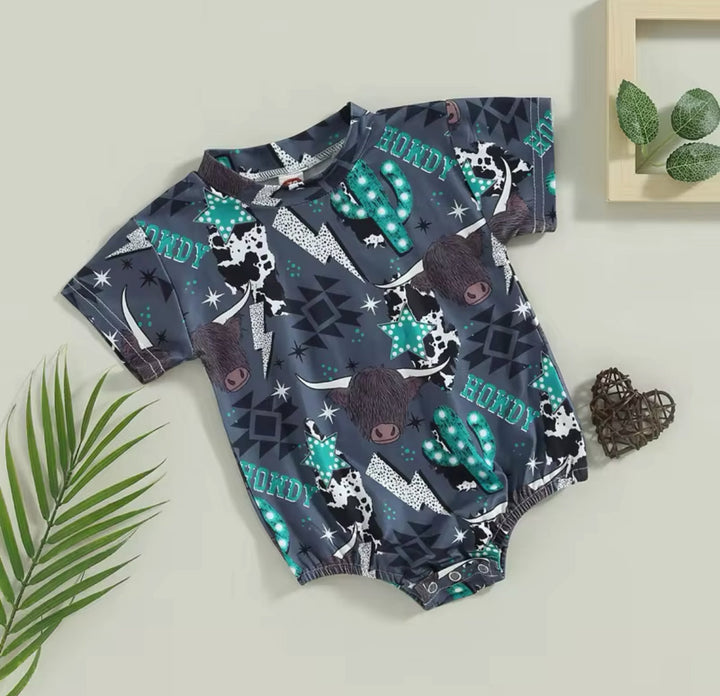 Load image into Gallery viewer, Howdy Western Bodysuit | Western Bodysuit | Baby Boy Clothes | Western Shirt |
