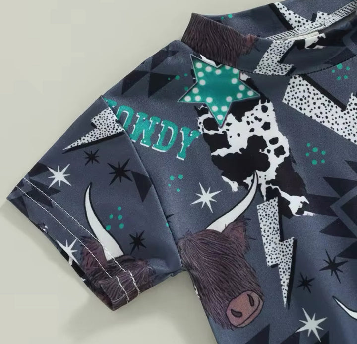 Load image into Gallery viewer, Howdy Western Bodysuit | Western Bodysuit | Baby Boy Clothes | Western Shirt |