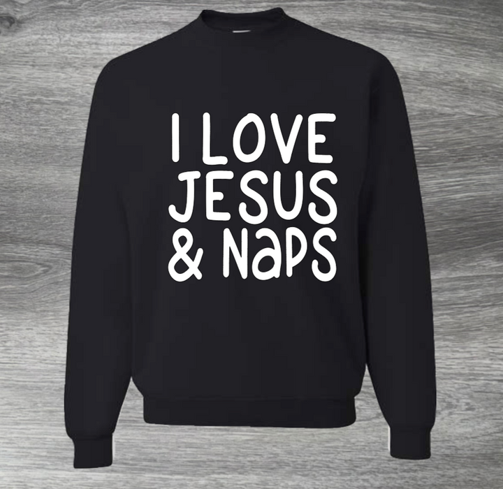 Load image into Gallery viewer, I Love Jesus &amp; Naps Adult Unisex Sweatshirt