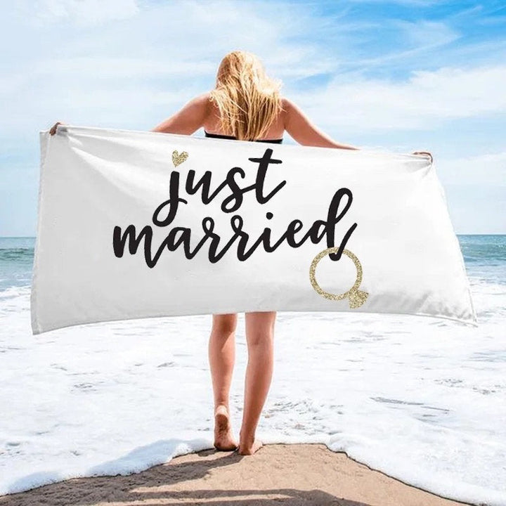 Load image into Gallery viewer, Just Married Beach Towel