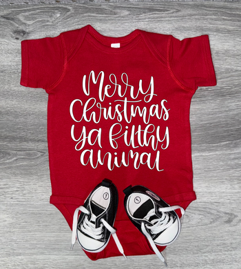 Merry Christmas Ya Filthy Animal Bodysuit
