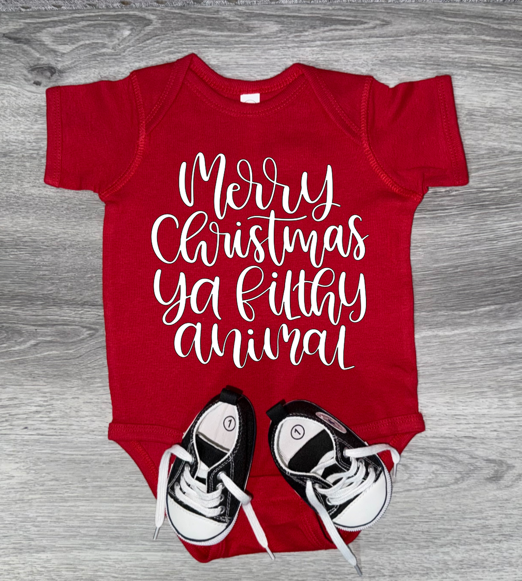 Merry Christmas Ya Filthy Animal Bodysuit