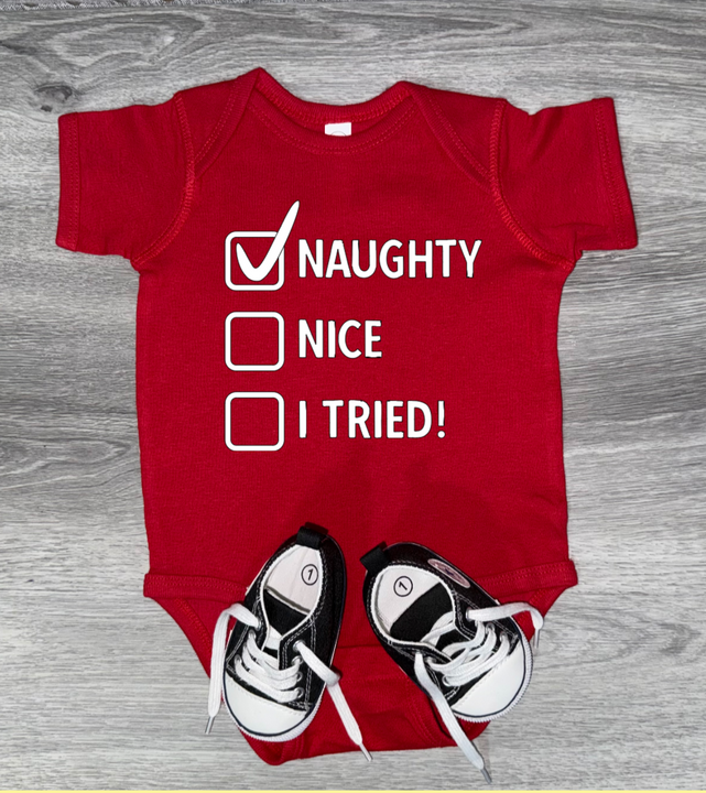 Load image into Gallery viewer, Naughty Nice I Tried Bodysuit