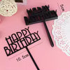 Black Happy Birthday Acrylic Cake Topper