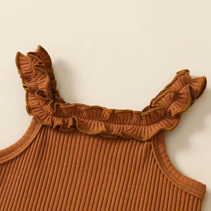 Caramel Bodysuit & Cow Print Pants Set | Western | Baby Girl Clothes