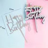 Silver Happy Birthday Acrylic Cake Topper