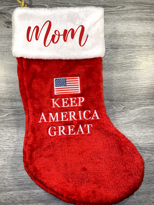 Load image into Gallery viewer, Keep America Great Trump Christmas Stocking 18"