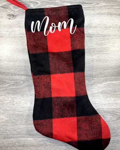 Red Buffalo Check Christmas Stocking 20
