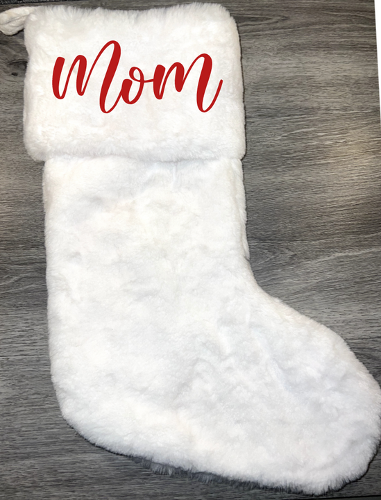 Load image into Gallery viewer, Martha Stewart White Ultra Plush Faux Fur Christmas Stocking 22”