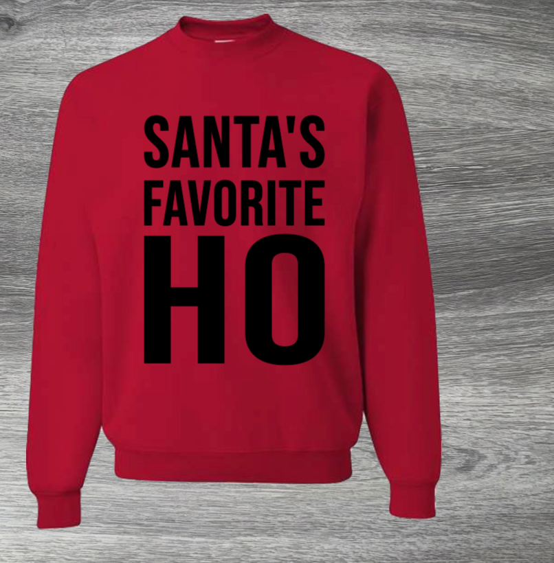 Adult Unisex Santa’s Favorite HO Christmas Sweater