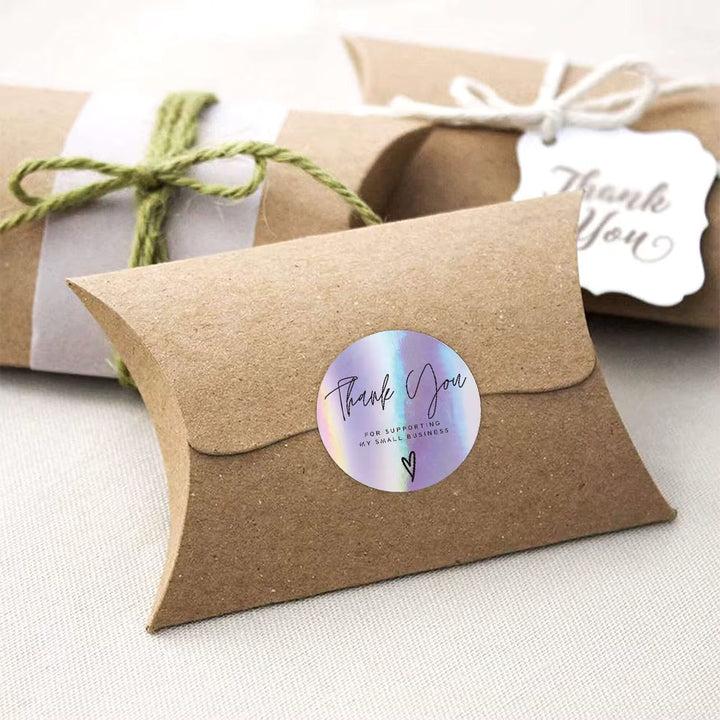 Load image into Gallery viewer, 500PC Holographic Thank You For Supporting My Small Business Stickers Adhesive Labels for Boutiques Wrapping Supplies