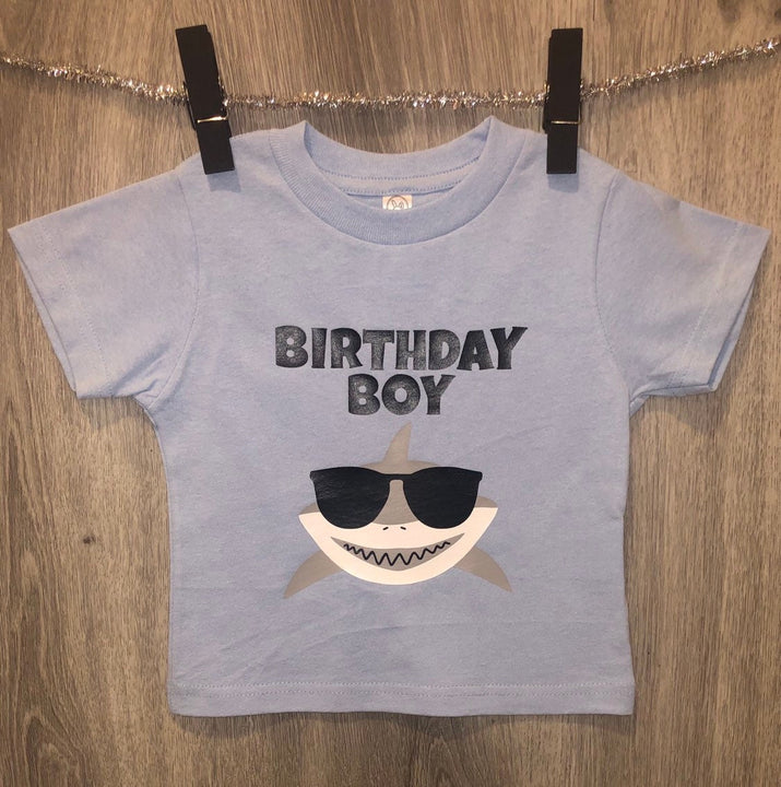 Load image into Gallery viewer, Shark Birthday Boy Shirt