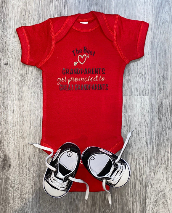 Load image into Gallery viewer, The Best Grandparents Get Promoted To Great Grandparent Bodysuit