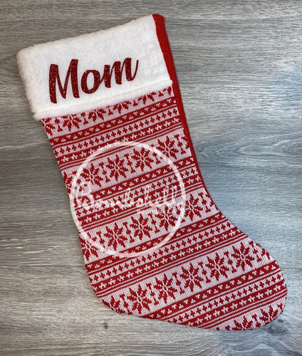 Knit Snowflake Sweater Christmas Stocking 18