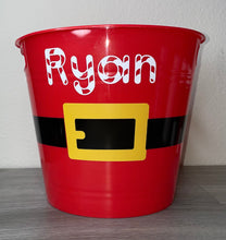 Load image into Gallery viewer, Personalized Santa Belt Christmas Bucket