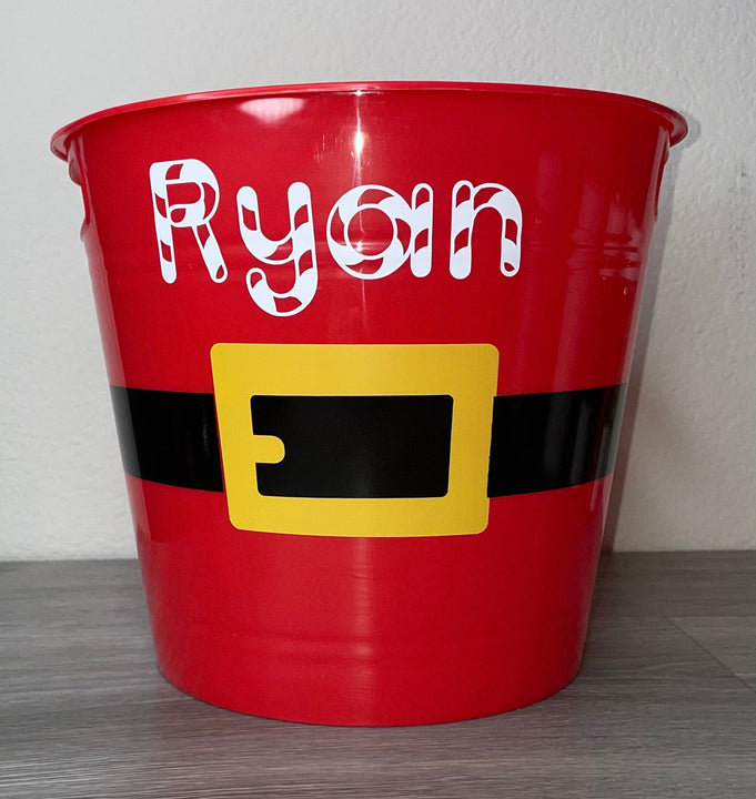 Load image into Gallery viewer, Personalized Santa Belt Christmas Bucket