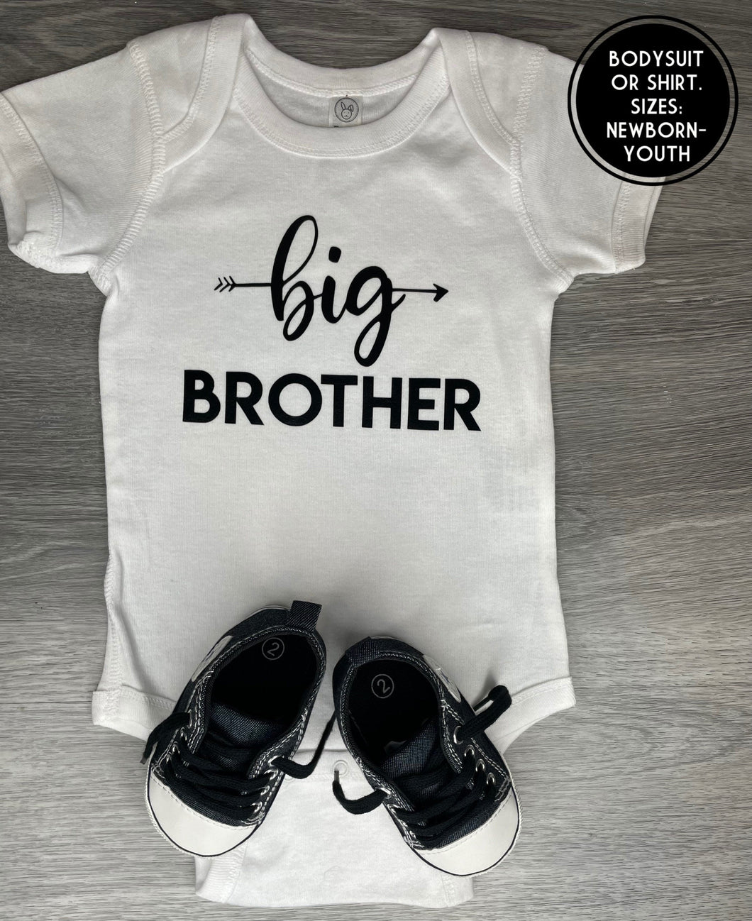 PREMADE READY TO SHIP 6-12 MONTH FIT Big Brother Bodysuit
