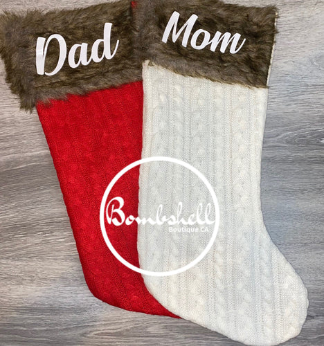 Red Quilted Christmas Stocking 20.8