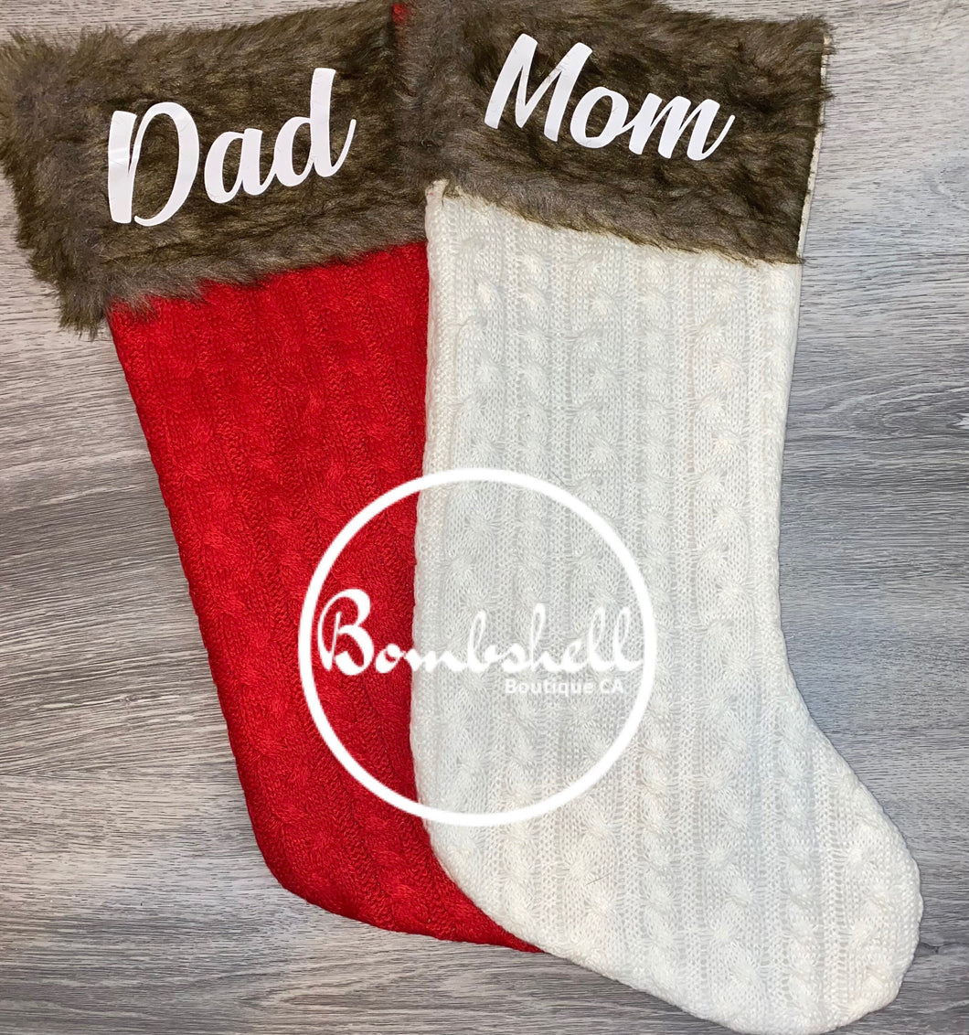 Red Quilted Christmas Stocking 20.8