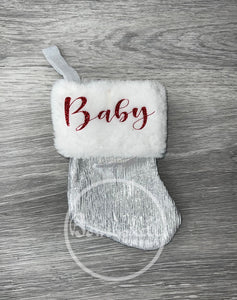 Mini Metallic Silver Christmas Stocking