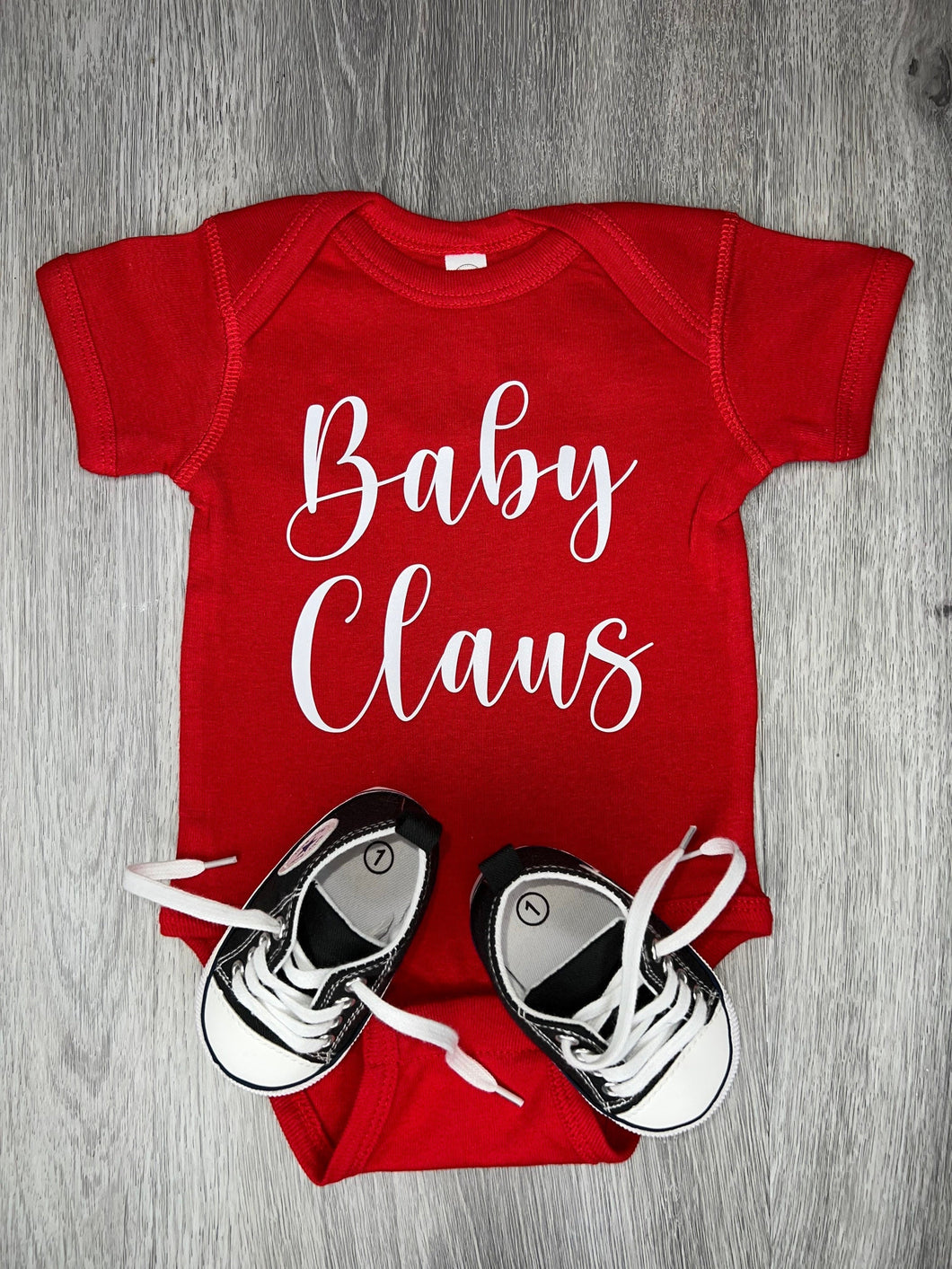 PREMADE READY TO SHIP 3-6 MONTH FIT Baby Claus Bodysuit