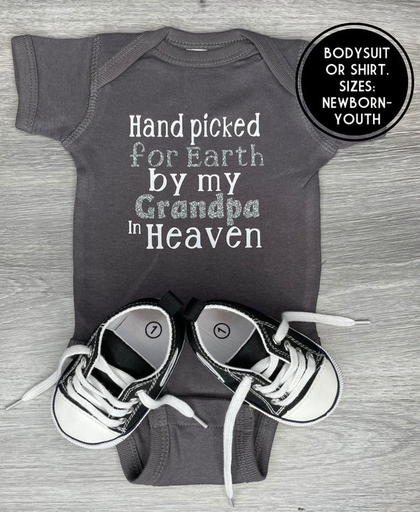Load image into Gallery viewer, Hand Picked For Earth By My Grandpa In Heaven Bodysuit