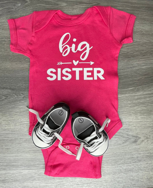 Load image into Gallery viewer, PREMADE READY TO SHIP 6-12 MONTH FIT Big Sister Bodysuit