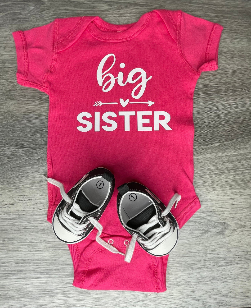 PREMADE READY TO SHIP 6-12 MONTH FIT Big Sister Bodysuit