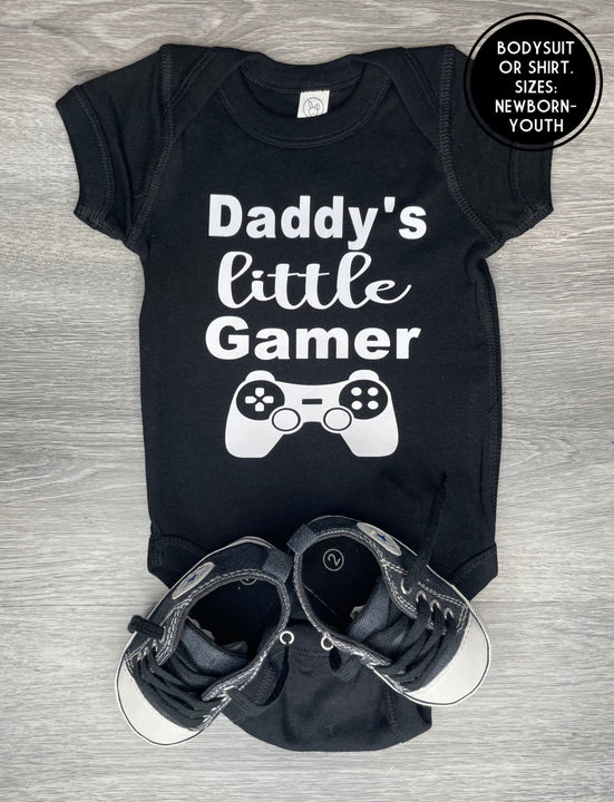 Load image into Gallery viewer, Daddy’s Little Gamer Bodysuit - PREMADE READY TO SHIP 3-6 MONTH FIT