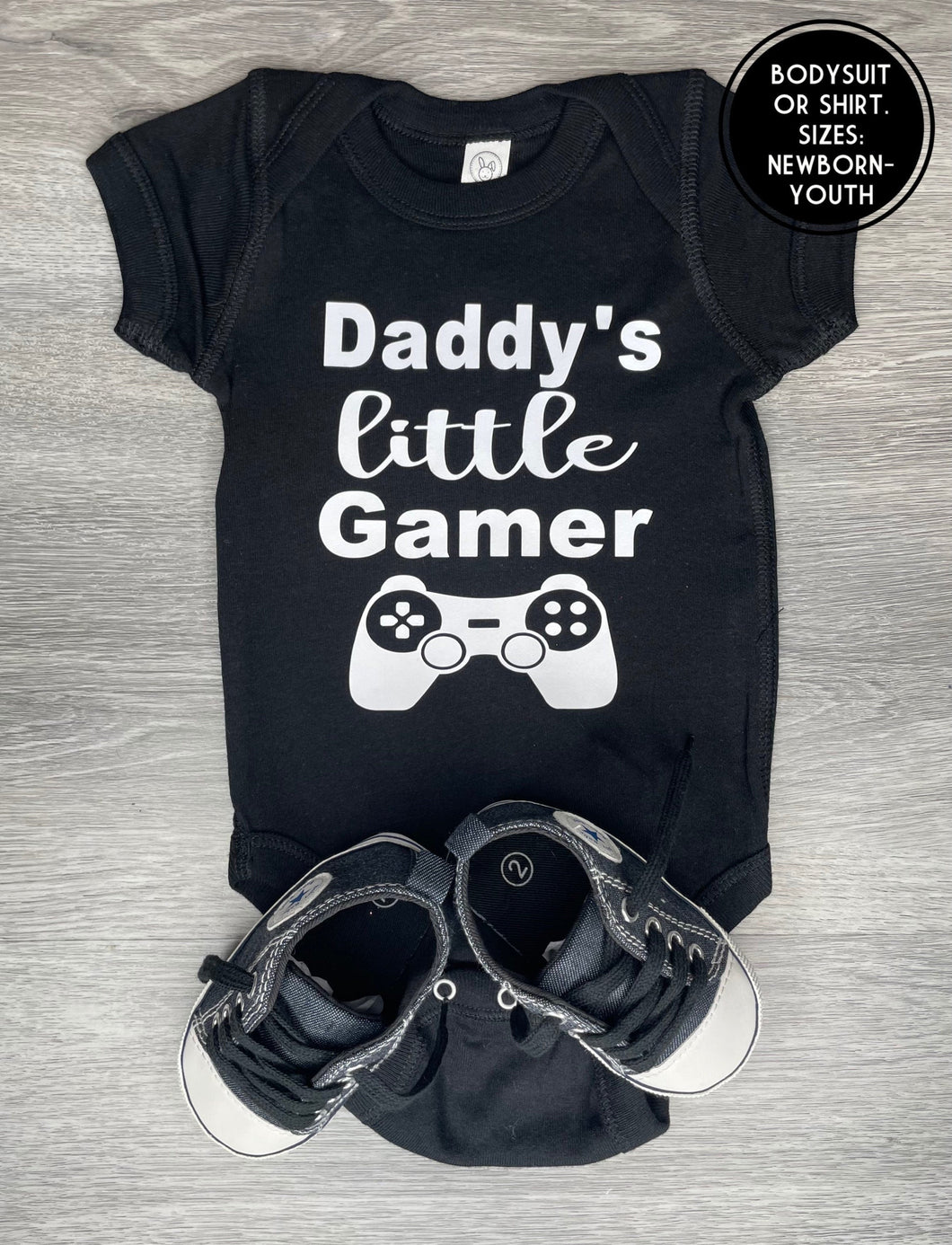 Daddy’s Little Gamer Bodysuit - PREMADE READY TO SHIP 3-6 MONTH FIT