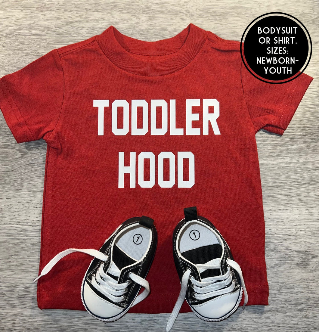 Toddler Hood Shirt - PREMADE READY TO SHIP 6 MONTH