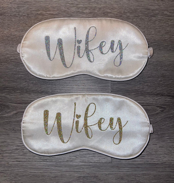 Load image into Gallery viewer, Wifey Sleep Mask  - Decorative Sleep Mask with &quot;Wifey&quot; Text, Available in Multiple Colors, Ideal for Gifts