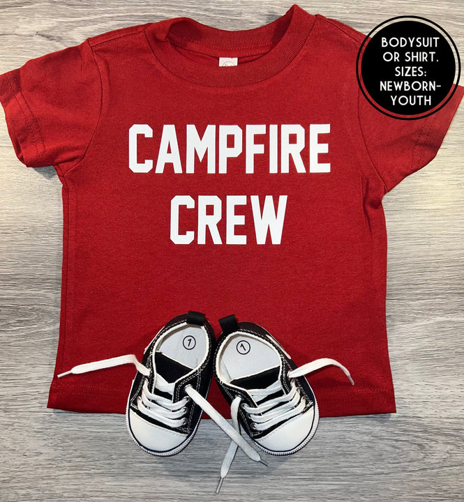 Load image into Gallery viewer, Campfire Crew Shirt -  PREMADE READY TO SHIP 18-24 MONTH FIT