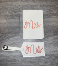 Load image into Gallery viewer, Mrs Passport Cover and Luggage Tag Set