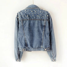 Load image into Gallery viewer, Bride Pearl Denim Jacket