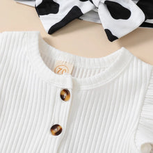 Load image into Gallery viewer, White Bodysuit &amp; Cow Print Shorts W/ Headband | Western | Baby Girl Clothes