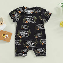 Load image into Gallery viewer, The World Needs More Cowboys Bodysuit Romper | Western Bodysuit | Baby Boy Clothes