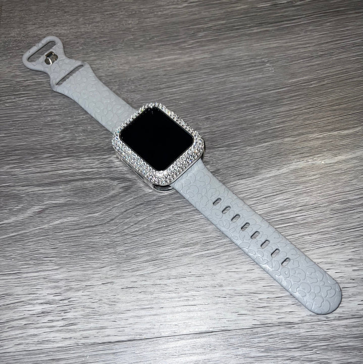 Load image into Gallery viewer, Gray Leopard Engraved Silicone Watch Band 38mm 40mm &amp; 41mm