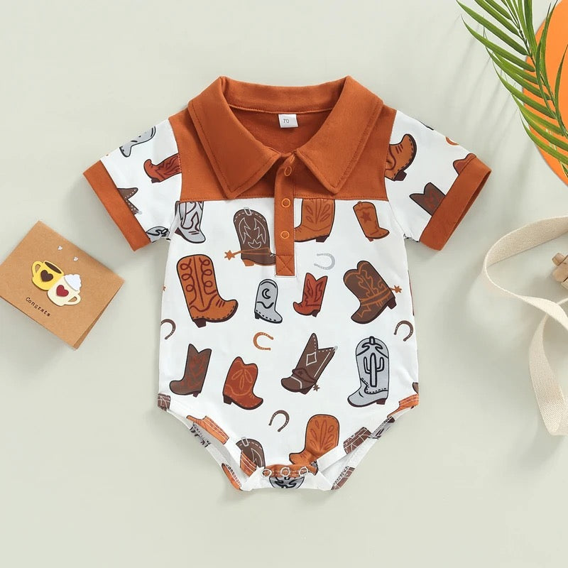 Cowboy Boots Bodysuit | Western Bodysuit | Baby Boy Clothes | Western Shirt