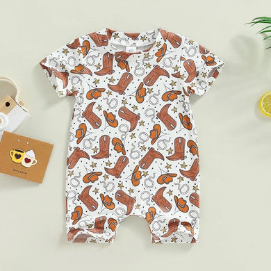 Cowboy Boots Bodysuit Romper | Western Bodysuit | Baby Boy Clothes