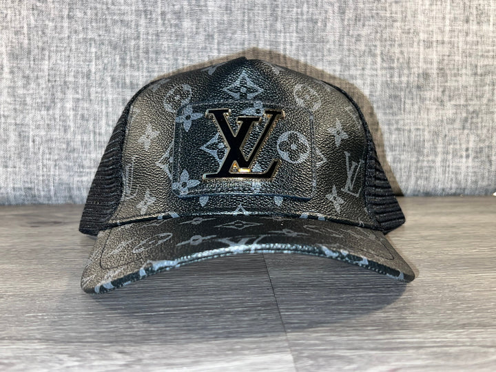 Load image into Gallery viewer, Black Repurposed Trucker Hat