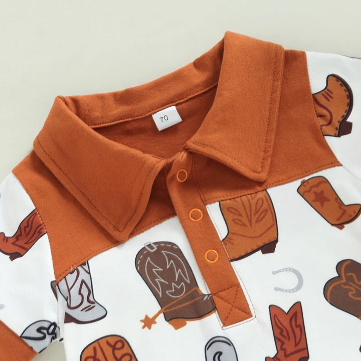 Load image into Gallery viewer, Cowboy Boots Bodysuit | Western Bodysuit | Baby Boy Clothes | Western Shirt